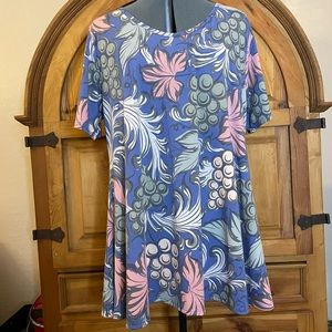 LuLaRoe - Blue Colorful Tunic w/ Side Slits - Size 3XL